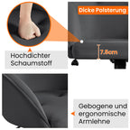 Yaheetech Homeoffice Stuhl, Schminkstuhl, höhenverstellbar Drehstuhl, SamtStuhl Schreibtischstuhl für Arbeitszimmer, Schlafzimmer, Atmungsaktiv Rollstuhl bis 136 KG belastbar Dunkelgrau