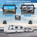 VASTEND Rückfahrkamera Kabellos Solar Magnetische Rückfahrkameras Funk mit 10000mAh Akku, 7" Drahtlose Rückfahrkamera, IP69 Wasserdichter, DIY Installation, für Wohnwagen, LKW, Auto, Wohnmobil (VS-7A)