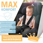 KIDIZ® Autokindersitz Triangle Premium Kindersitz mit Isofix Kinderautositz | Autositz Sitzschale | 9 kg - 36 kg 1-12 Jahre | Gruppe 1/2/3 | universal | zugelassen nach ECE R129/03