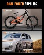 Elektrische Luftpump mit Akku, 150 PSI Luftpumpe für Fahrradpumpe, Tragbar Mini Kompressor mit Manometer & Doppelt-LED-Anzeige, 12V DC Elektrische Autoreifen für Autos, Motorräder, Fahrräder und Bälle