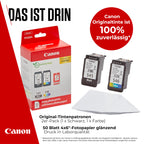 Canon Tinte & Papier Multipack - PG-545/CL-546 Original Drucker Tintenpatronen 2er-Pack (1 x Schwarz, 1 x Farbe druckerpatronen) & 4x6 Fotopapier (50 x Blatt) Für PIXMA TS3350, TS4550, TS3450, TS3150