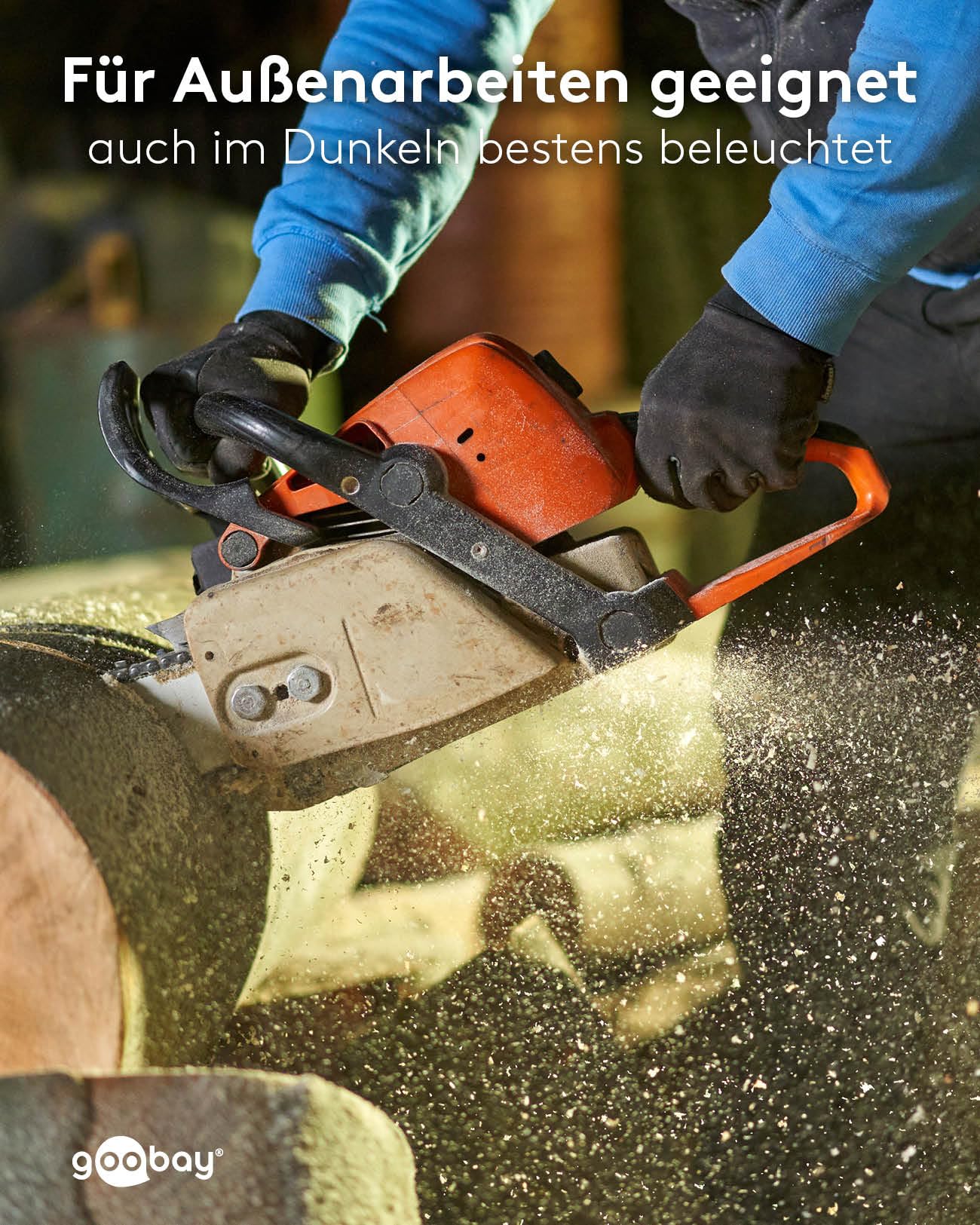 Goobay 57845 LED Baustrahler auf Teleskopstativ 2 x 20W / 3400lm / Neutral-Weiß Licht – 4000K / Für Innen- & Außenbereich – IP65 / Schwarz/Gelb