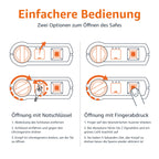 Amazon Basics Stahl-Safe, Sicherheit für Zuhause, mit biometrisch Fingerabdruckschloss, schützt Bargeld, Schmuck, Ausweisdokumente, 14 L Volumen, schwarz, 35 cm B x 24.9 cm T x 24.9 cm H