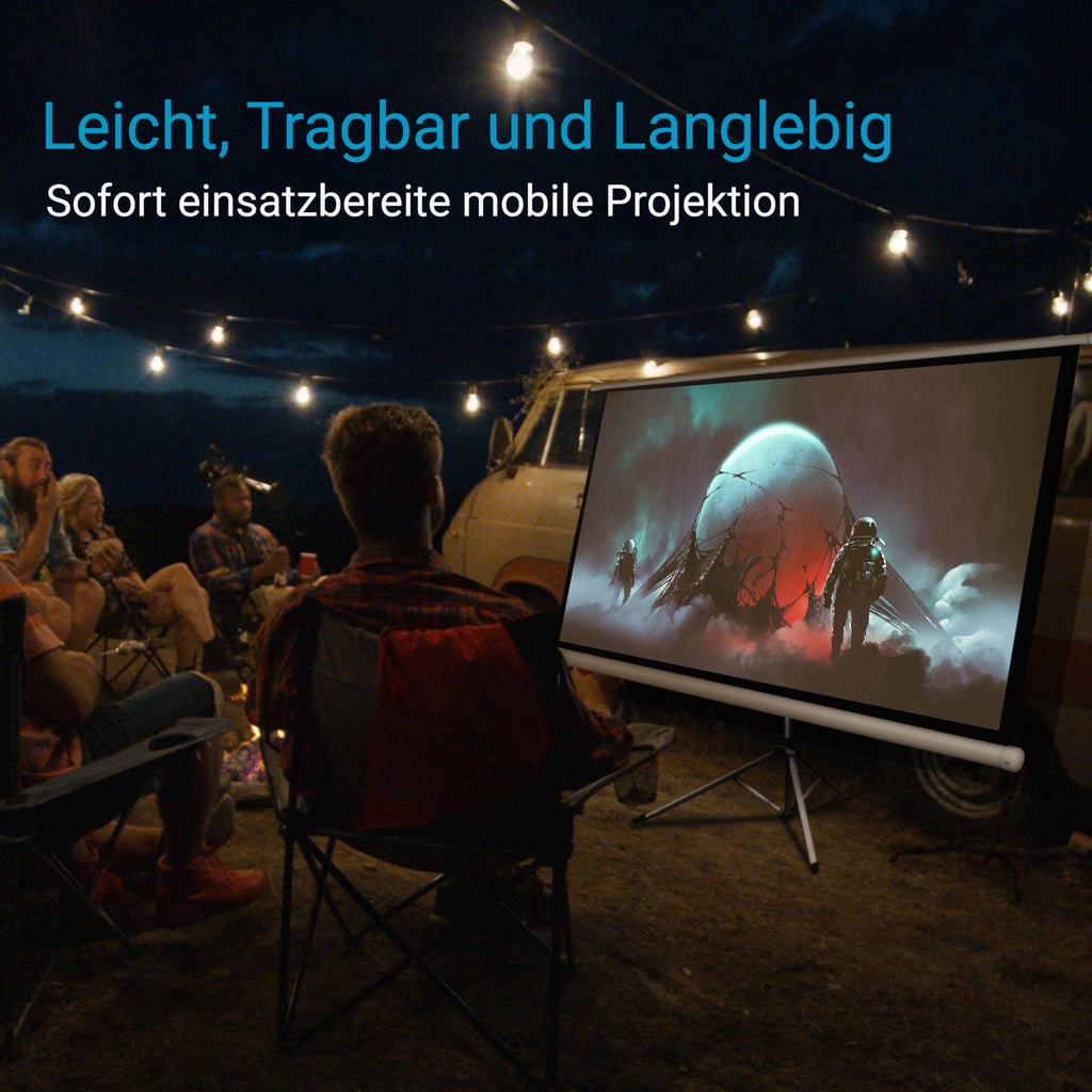 Pyle Leinwand mit Stativ 50 Zoll – Tragbare & Faltbare Projektorleinwand, Höhenverstellbar 63–122 cm, Ideal für Heimkino, Schule, Meeting, Konferenz & Outdoor Nutzung