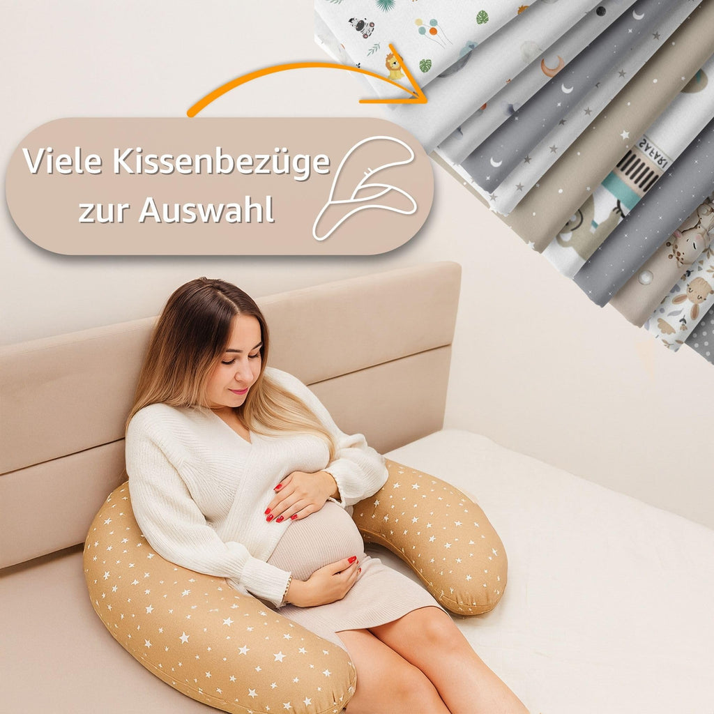 Totsy Baby Stillkissen XXL Schwangerschaftskissen 190 cm - Pregnancy Pillow Body Pillow Seitenschläferkissen Schlafkissen Lagerungskissen Kissen mit Bezug aus Baumwolle Oeko-Tex