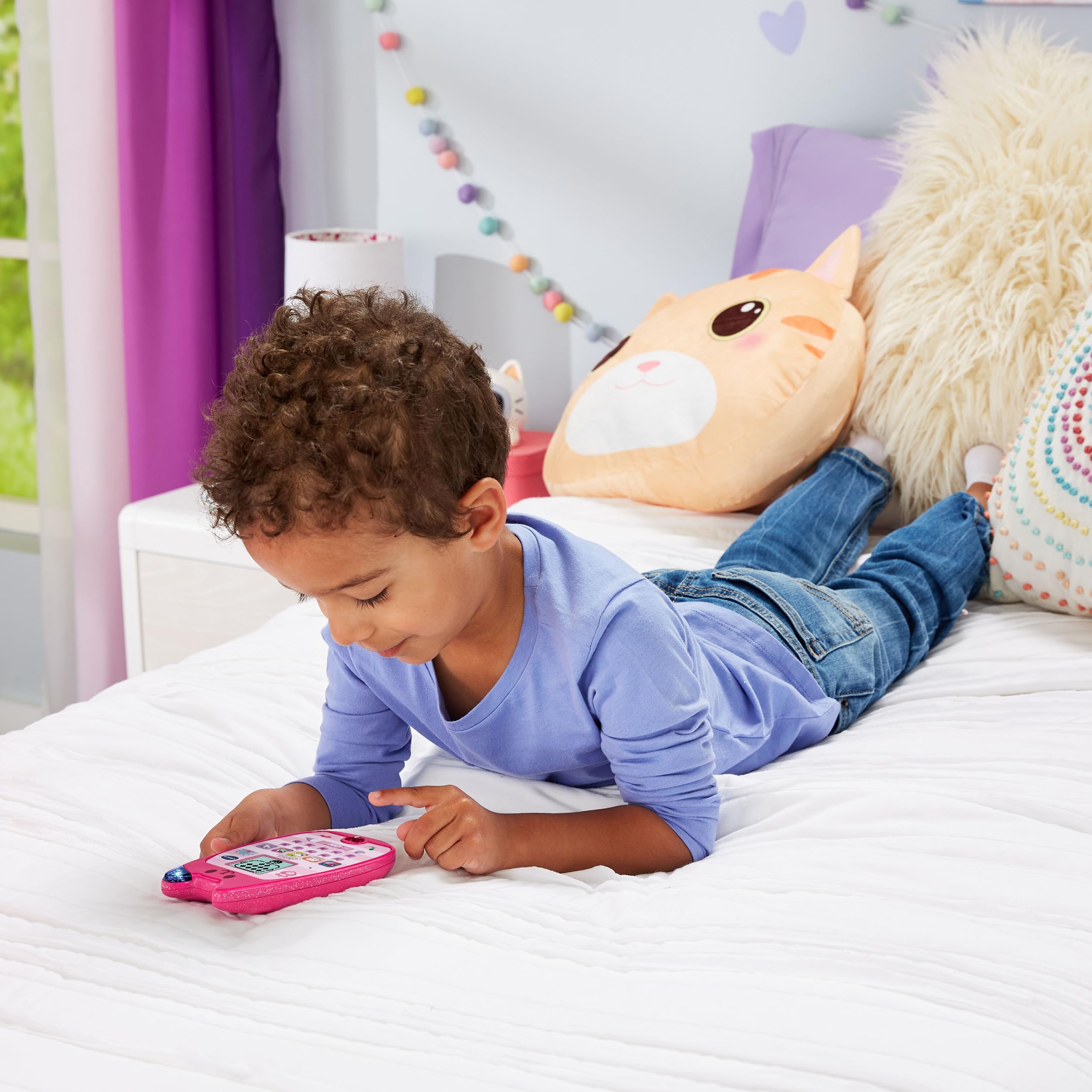 Vtech Gabby's Dollhouse Lernhandy – Spielzeugtelefon mit den Originalstimmen von Gabby und Panda Pfötchen und spannenden Lernspielen – Für Kinder von 3-6 Jahren