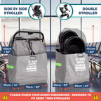 Bramble – XL-Kinderwagentasche fürs Flugzeug – Extra große Kinderwagentasche für Flugreisen – Wasserabweisende Doppel-Kinderwagen-Abdeckung für die Gate-Kontrolle (Grau)