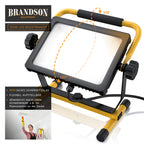 Brandson - 100W LED Baustrahler 144 SMD LEDs – Arbeitsleuchte – Bauscheinwerfer – Baulampe - Tragegriff 6000K – 10000 Lumen – 4 m Stromkabel – Metallgehäuse – IP65