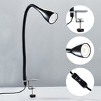 B.K.Licht - Schreibtischlampe mit Kabelschalter, dimmbar in Stufen, schwenkbar, Tischlampe, Klemmleuchte, Tischleuchte, Bürolampe, Leselampe, Leselicht, Klemmlampe, 60x5,5 cm, Schwarz