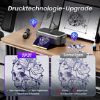 Phomemo TP31 Tattoo Drucker, Aufgerüstet Mini Tattoo Stencil Drucker 3 Zoll, Tattoodrucker mit 30pcs Papier für Anfänger, Tätowierer, Tattoo Printer Bluetooth Kompatibel mit Smartphone, Tablet