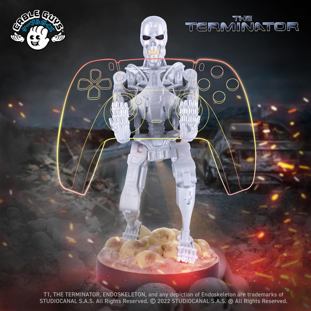 Cableguys - Terminator T800 Gaming Accessories Holder & Phone Holder for Most Controller (Xbox, Play Station, Nintendo Switch) & Phone