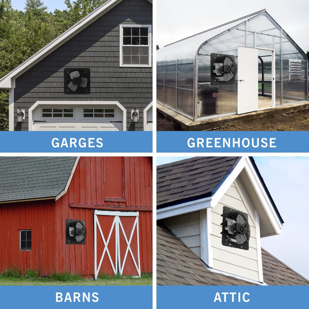 Aygrochy 350mm zu und abluftventilator, Industrie Wandventilator 1850m³/h, Belüftung und Kühlung für Gewächshäuser, Garagen Loft und Küche.