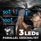 Dong Cheng 18V bürstenloser Schlagschrauber, 598Nm Akku-Schlagschrauber 1/2 Zoll, 4-Gang-Modus & Smart-Modus mit 5 Schlagstecknüssen, Verlängerung, 4,0Ah Akku, Aufbewahrungsbox