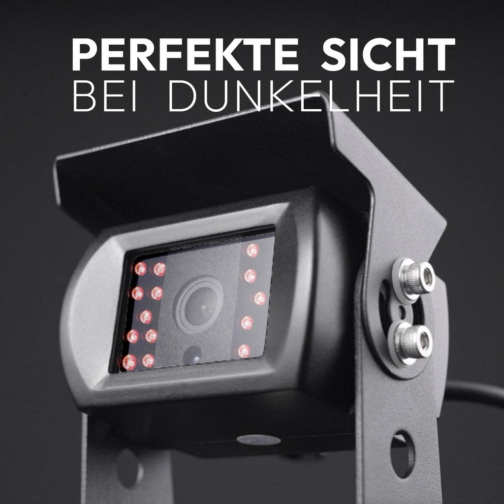 VSG24 7“ Evolution HD Funk Rückfahrsystem für Wohnmobil & LKW, KFZ Set kabellos inkl. Rückfahrkamera + Monitor, einfach zum DIY Nachrüsten 12V-24V, Kamera digital, Auto Rückspiegel Einparkhilfe