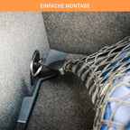 Vicera Gepäcknetz Kofferraum Netz 100x80 cm • Kofferraumnetz fürs große Autos SUV Kombi Bus Wohnmobil mit massiven Haken • Autonetz Organizer & Sicherung für den Kofferraum • Gepäcknetz Auto