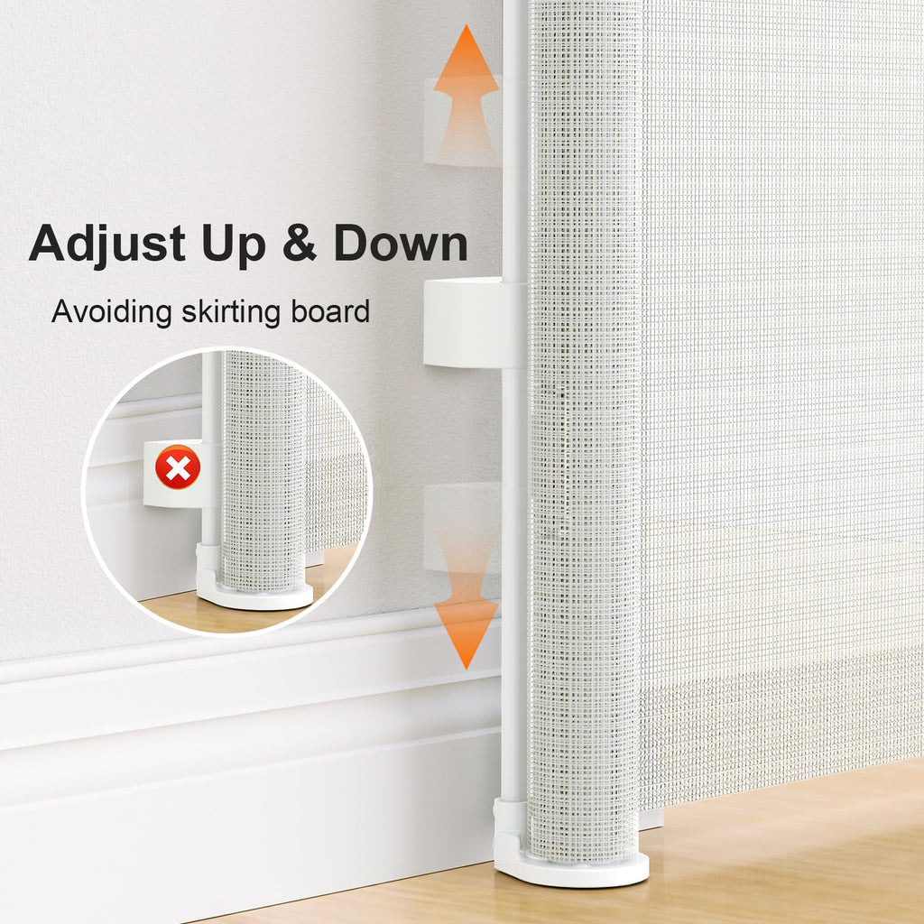 Einziehbares Hundegitter ohne Bohren, Kein Bohrer Ausziehbare Babygitter für Treppen Erweiterbar auf bis zu 150 cm breites Hundegitter für Türen, Flure, drinnen und draußen