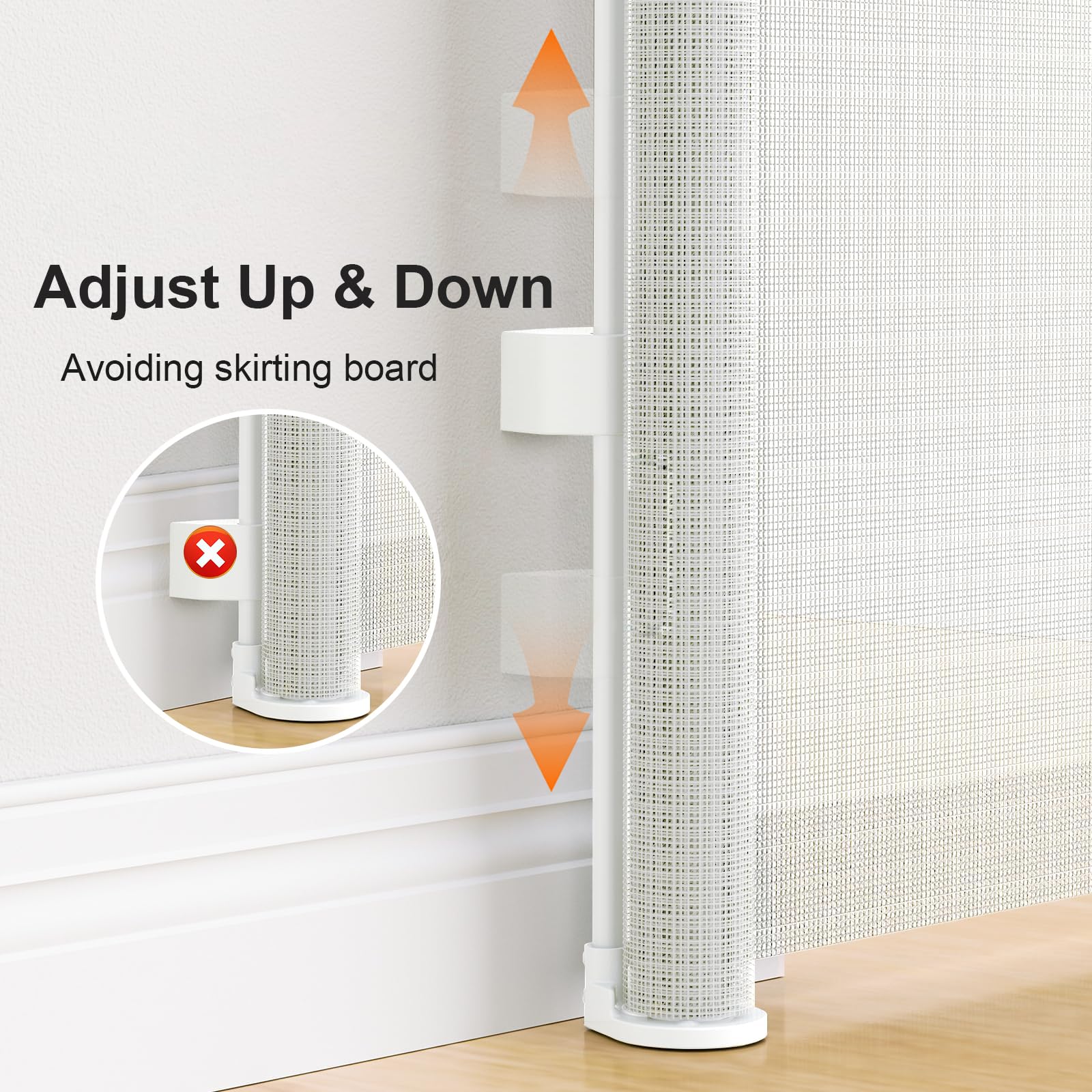 Einziehbares Hundegitter ohne Bohren, Kein Bohrer Ausziehbare Babygitter für Treppen Erweiterbar auf bis zu 150 cm breites Hundegitter für Türen, Flure, drinnen und draußen