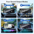 10,26 Zoll Carplay Display - Wireless Android Auto Car Play Display mit 4K Dashcam 1080P Rückfahrkamera IPS Touchscreen Bluetooth Mirror Link Split Screen FM Radio/AUX 64G TF