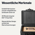 Amazon Basics Dokumentenkassette Feuer- und Wasserfest mit Schlüsselschloss, 11L Fassungsvermögen, UL 72 Klasse 350 zertifiziert, Schwarz