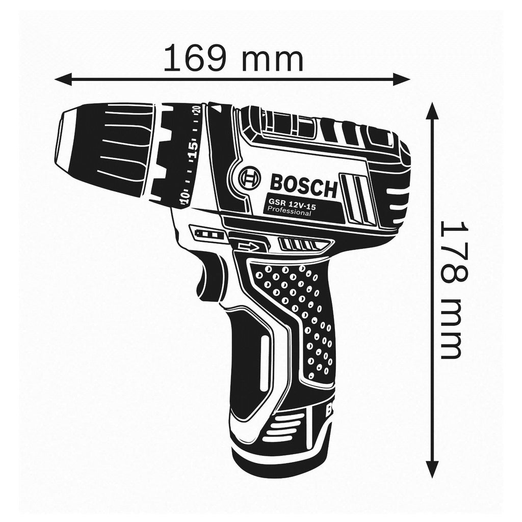 Bosch Professional 12V System Akku Bohrschrauber GSR 12V-15 (ohne Akku/ Ladegerät)