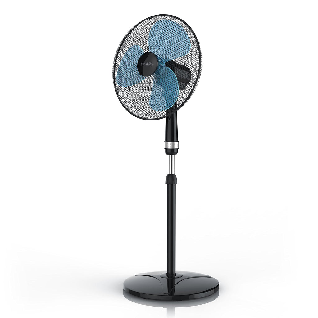 Brandson - Standventilator 40cm - Preisträger 2025 - Ventilator höhenverstellbar bis 122 cm - mobiler Lüfter, hoher Luftdurchsatz, 3 Geschwindigkeitsstufen, Oszillationsfunktion 80°