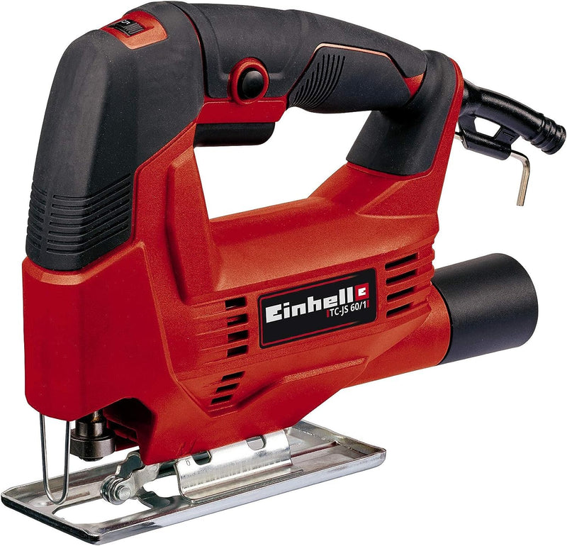Einhell Stichsäge TC-JS 60/1 (vibrationsarm, Drehzahlelelektronik, werkzeugloser Sägeblattwechsel, Sägeschuh für Gehrungsschnitte bis 45° Grad)