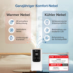 Levoit Top-Fill Luftbefeuchter, Smart Humidifier, Warm&Kalter Nebel max 550 ml/h, bis 40㎡, leise Raumbefeuchter mit Nachtlicht für Kinderzimmer, Pflanzen, Auto Shut-off, 4,5 L, Mondweiß