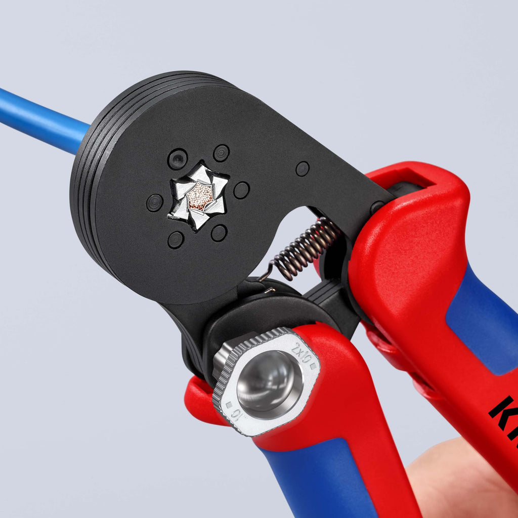KNIPEX Selbsteinstellende Crimpzange für Aderendhülsen mit Seiteneinführungmit Mehrkomponenten-Hüllen 180 mm, 97 53 14
