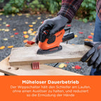 BLACK+DECKER 55W Kompakter elektrischer Deltaschleifer, mit Staubabsauganschluss und 15 Zubehörteilen, inklusive Schleifblättern, Detailschleifspitzen und einer Softtasche, BEW230BC-QS