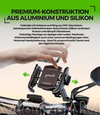 Handyhalterung Motorrad 【Doppelte Antivibrations-Technologie】mit Aluminiumkörper und Ring Motorrad Handyhalterung 5,4 bis 7,2" Handyhalter Fahrrad 【Schnellverschluss】 Phone Holder Bike als Geschenk