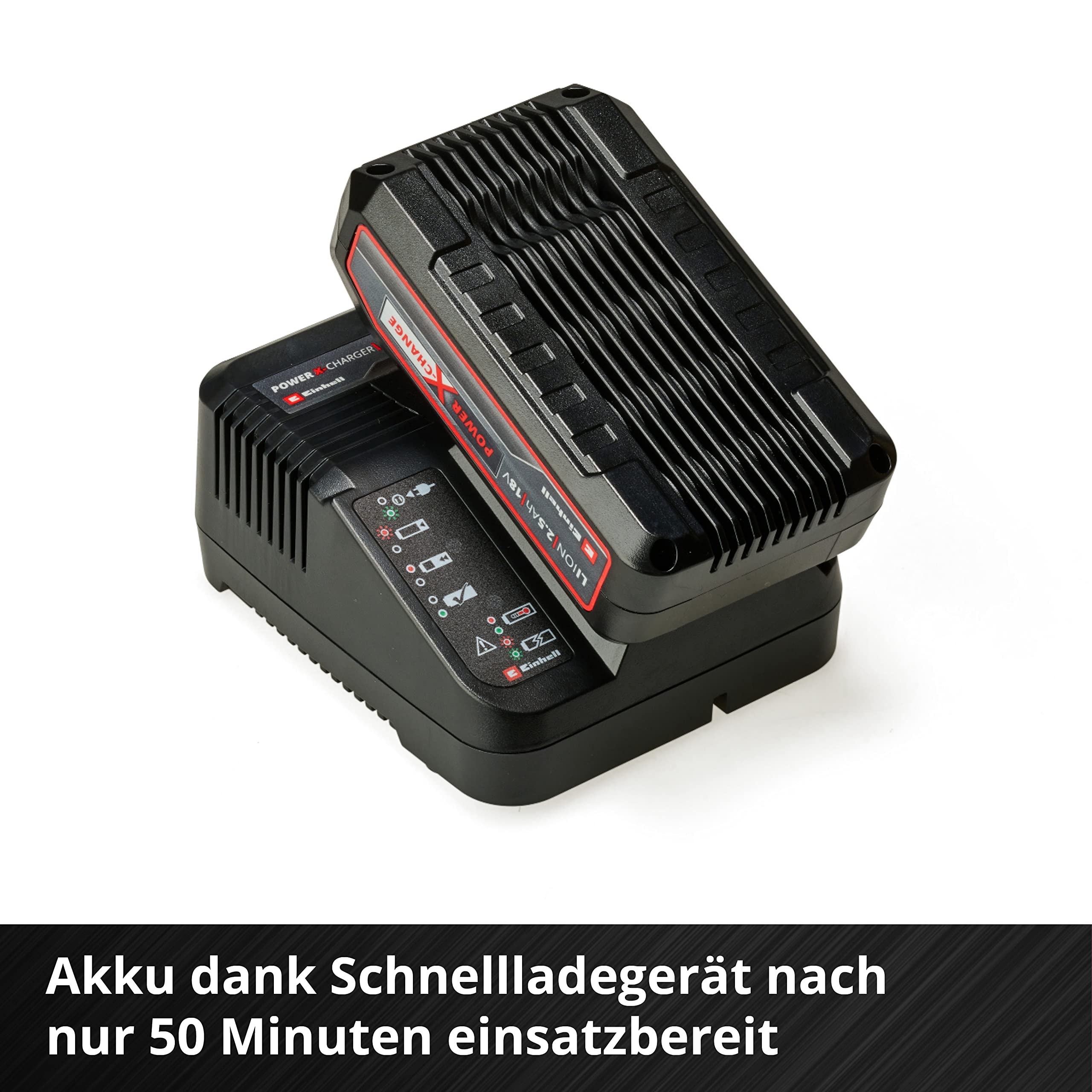 Original Einhell Starter Kit 2,5 Ah Akku und Ladegerät Power X-Change (Li-Ion, 18 V, 50 min Ladezeit, passend für alle Power X-Change Geräte)