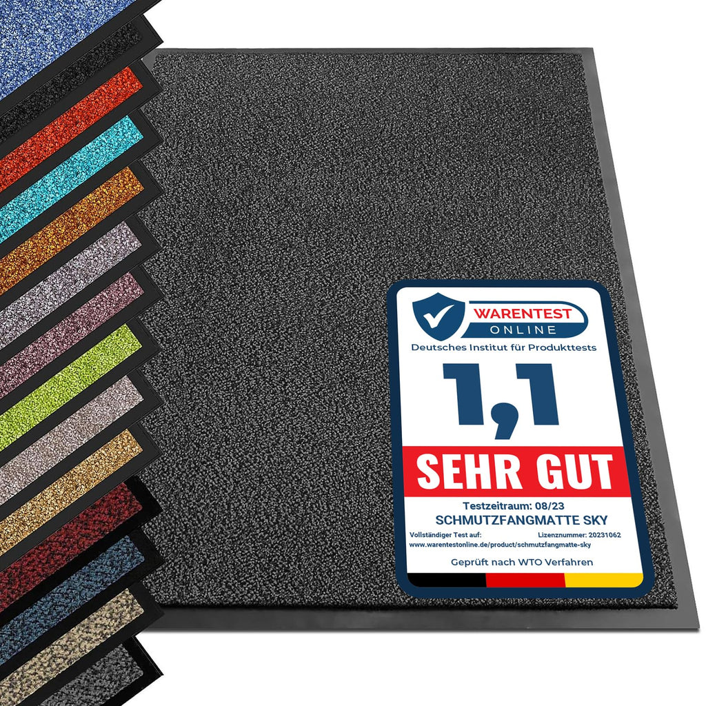 etm® Schmutzfangmatte - Note 1,6: Sieger Preis-Leistung - Fußmatte in vielen Größen - Türmatte Fußabstreifer für Haustür innen und außen (Anthrazit-Schwarz, 200x600 cm)
