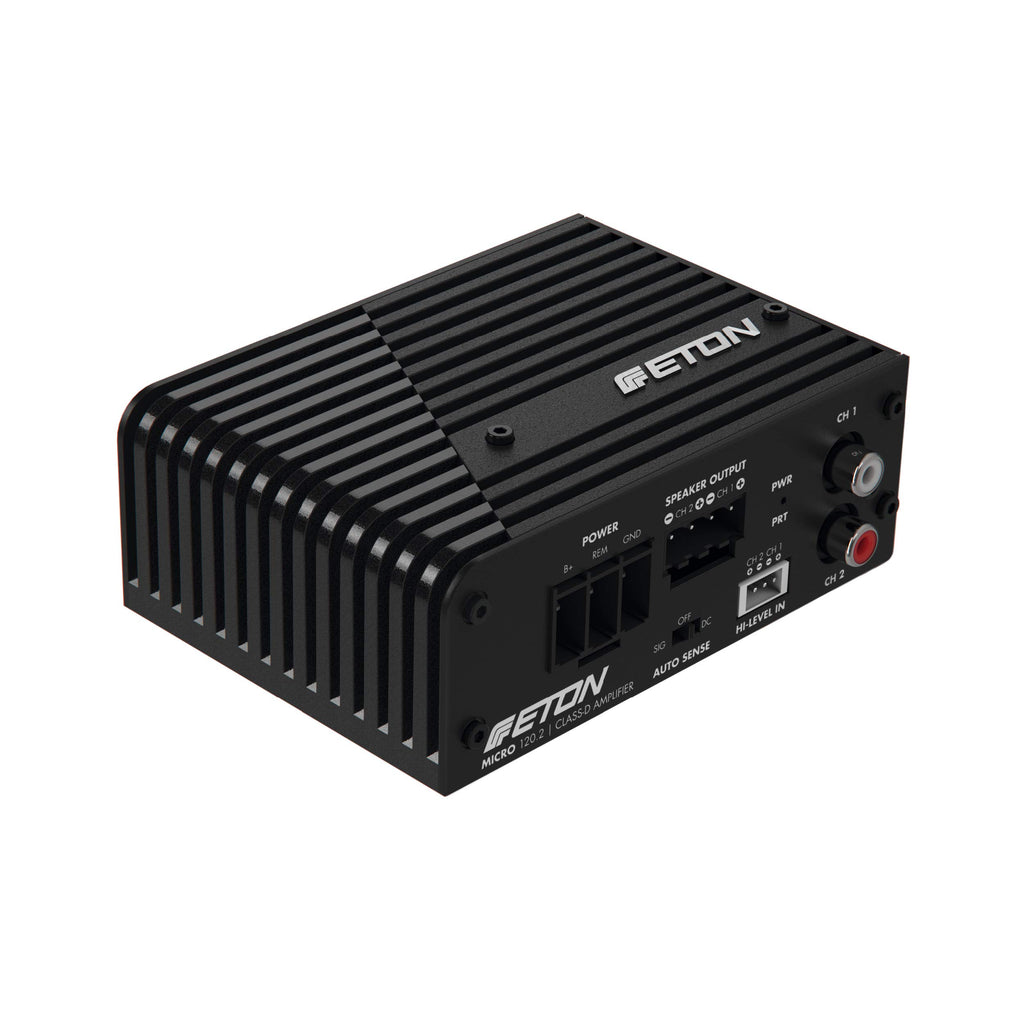 ETON MICRO 120.2: sehr kompakte 2-Kanal Endstufe, Class-D Digital Verstärker, perfekt auch für Reisemobile