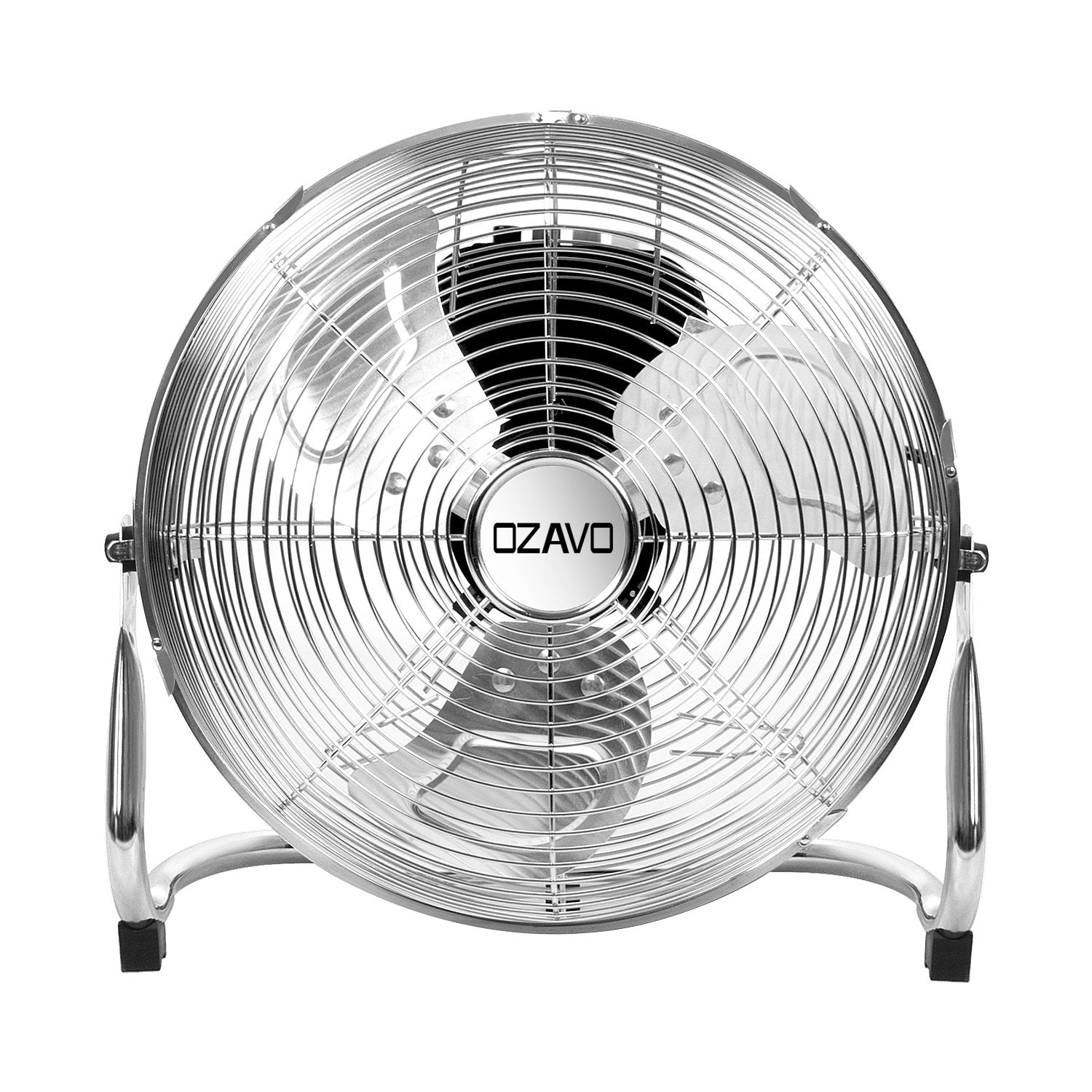 OZAVO Standventilator, Windmaschine ⌀45 cm mit 3 Laufgeschwindigkeiten, Bodenventilator Power, Tischventilator Metall, Luftkühler, verstellbare Neigungswinkel, 80 W