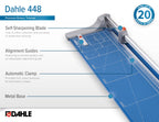 Dahle 448 Papierschneider (bis DIN A0, 20 Blatt Schneidleistung) 1300 mm, blau