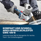 Bosch Professional 18V System Akku-Winkelschleifer GWS 18V-8 (Scheibendurchmesser 125 mm)