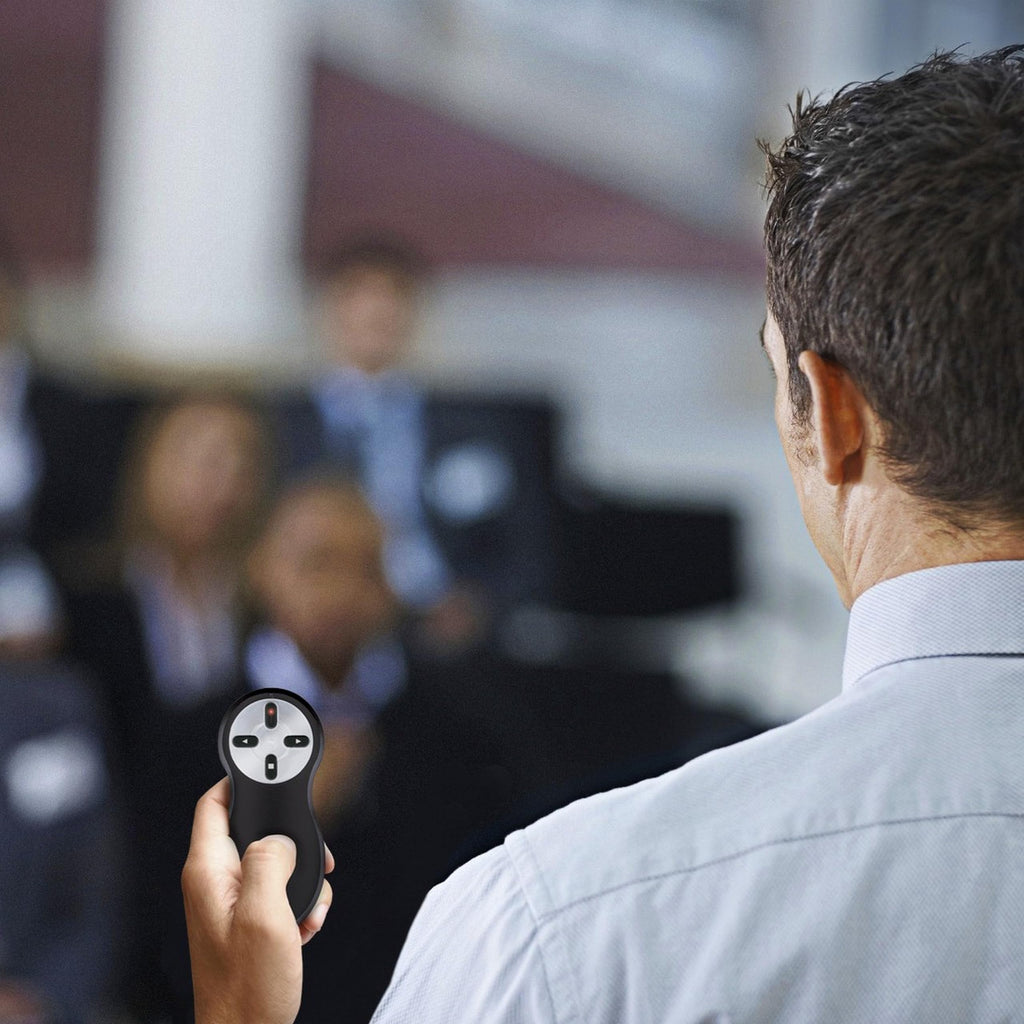 Kensington kabelloser Presenter mit rotem Laser, 2.4Ghz USB Presenter, Roter Laserpointer, Für PC und Mac, Fernbedienung & Steuerung für PowerPoint und KeyNote, 20 m Reichweite, Schwarz, 33374EU