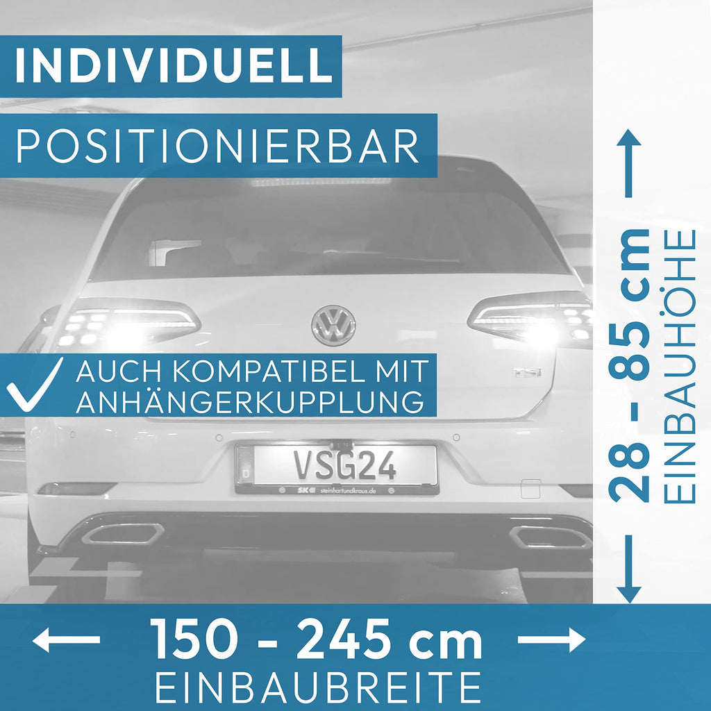 VSG24 Premium Einparkhilfe hinten zum nachrüsten am Auto, PDC Parksensoren hinten mit Stecksystem für einfachste Montage Rückfahrwarner mit Lautsprecher & 4 Sensoren Parkhilfe Nachrüstsatz Schwarz