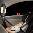 Onco LED Baby Autospiegel - 100% bruchsicher mit 2 Licht-Modi für Tag & Nacht, Rutschfester Baby Rückspiegel Auto mit 360° Schwenkung