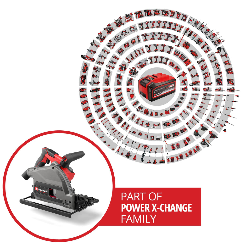Einhell Professional Akku-Tauchsäge TP-PS 18/165 Li BL - Solo Power X-Change (18 V, Ø 165 mm Sägeblatt, Brushless, 56 mm Schnitttiefe, werkzeuglose Einstellung, ohne Akku)