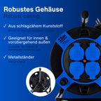 REV Kabeltrommel, IP44, Outdoor, 4 Schutzkontaktsteckdosen, 25m, schwarz