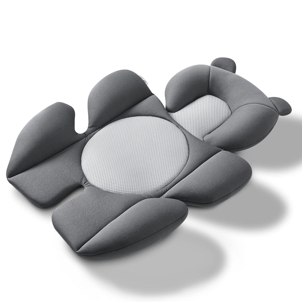 storchenbeck Babyautositz Kissen Autositz-Einsatz Sitzauflagen Universal für Kinderwagen Autositz Hochstuh (Grau)