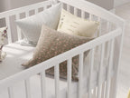 Love For Sleep Babybett Beistellbett 120x60cm mit Schaumstoffmatratze Weiß Jacob Kinderbett Baby Bett Holz - Kinderbett Babybett, Mitwachsend Gitterbett Baby Bed