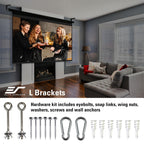 Elite Screens Universal-Projektor-Leinwand, 30,5 cm, Weiß, verstärkte Metallkonstruktion, Wand- oder Deckenmontage, inkl. Haken und Beschläge