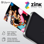 Lifeprint 3x4.5 Tragbarer Foto- und Videodrucker für iOS- und Android-Geräte. Erwecken Sie Ihre Fotos mit Augmented Reality zum Leben - Schwarz