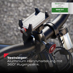 Impact® Pro Mount 360° Handyhalterung Fahrrad mit Universal Halterung - Handyhalter [Smartphone KOMPATIBEL 4 bis 7 Zoll] - Handyhalterung für Fahrrad Lenker mit Kugelgelenk & Sicherheitsgummi