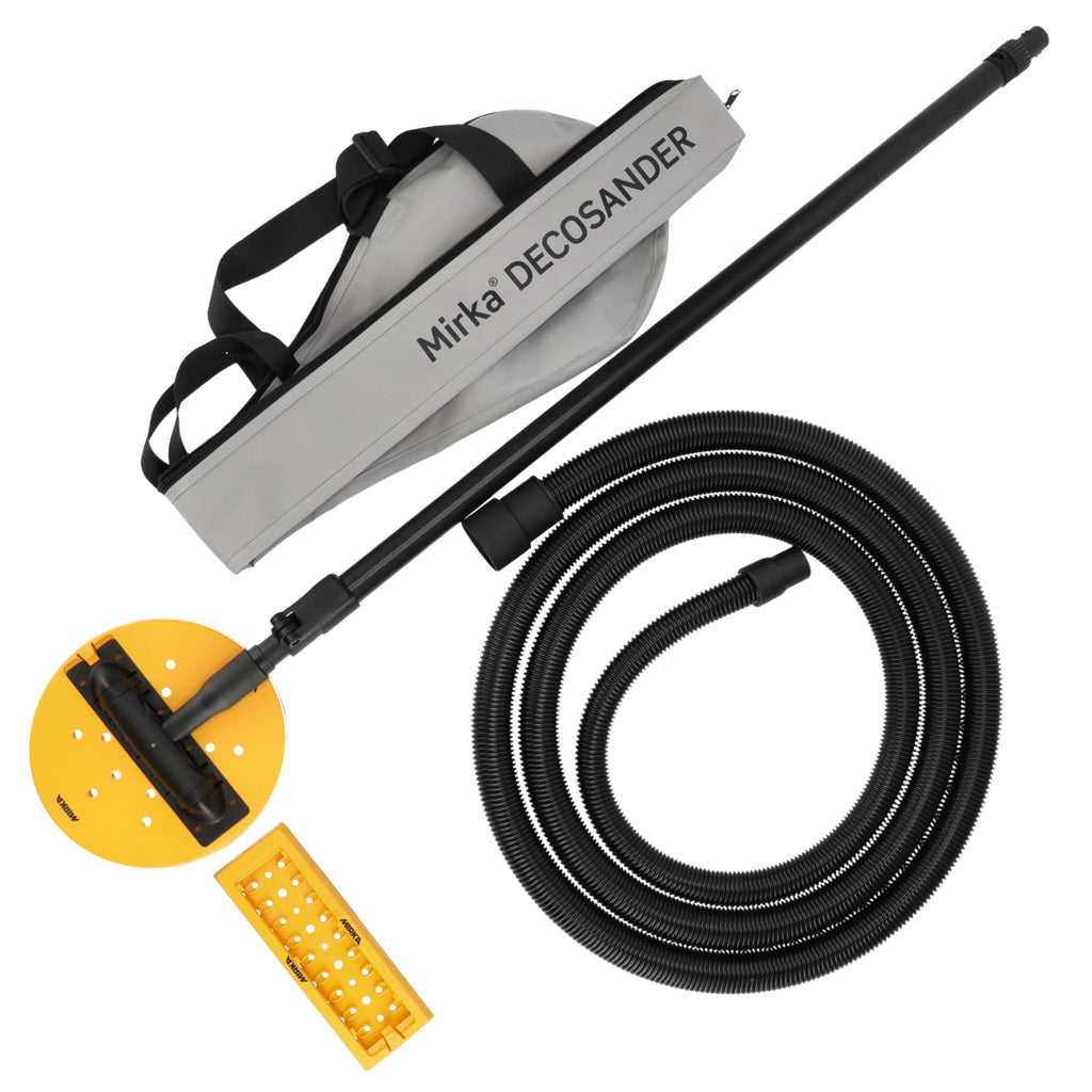 Mirka DecoSander staubfreier Stabschleifer für glattes Wand- & Deckenfinish, Trockenbau, Detailarbeiten / 80x230mm & Ø 225mm Schleifteller/Klett