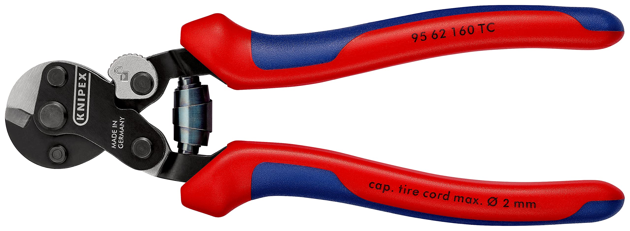 KNIPEX Drahtseilschere für Reifencordmit Mehrkomponenten-Hüllen 160 mm, 95 62 160 TC