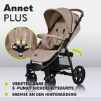 LIONELO Annet Buggy bis 22 kg mit Liegefunktion, Kinderwagen klein zusammenklappbar mit Zubehör, Eva-Schaum-Räder, Moskitonetz, Fußdecke Getränkehalter, Korb