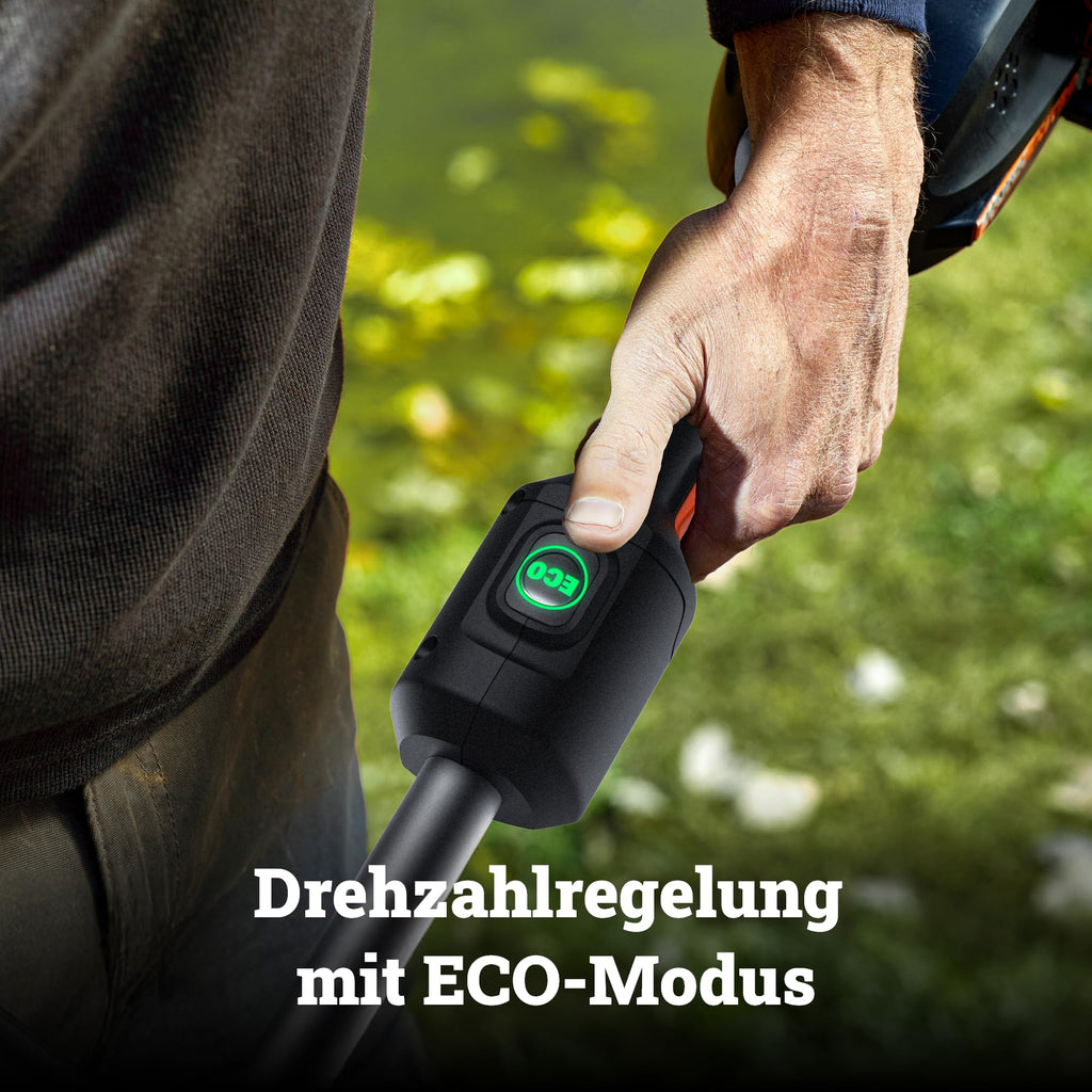 WORX WG084E.9 Akku-Sense 40V - Brushless Motor - 38 cm Trimmdurchmesser & 25,5 cm Messerdurchmesser - Zweihandgriff - Doppelfaden-System - leichtes & kompaktes Design - ohne Akku & Ladegerät